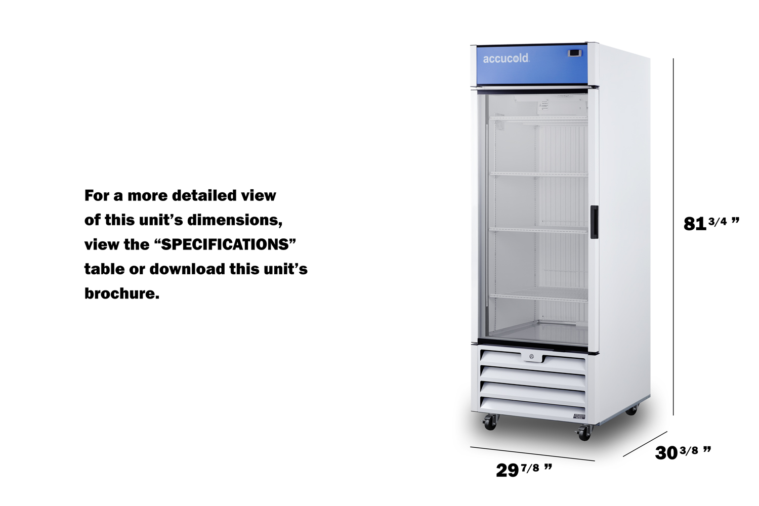 21.34 cu.ft. upright commercial display freezer with self-closing glass door, front lock, and white cabinet